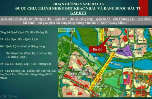 Bán biệt thư đơn lập trục chính dự án Mê Linh Vitsta City - Dự án ngay Cầu Thăng Long.