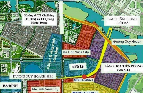 Bán biệt thư đơn lập trục chính dự án Mê Linh Vitsta City - Dự án ngay Cầu Thăng Long.