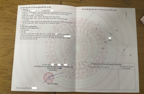 Bán đất kinh doanh tổ 9 Quang Minh,Mê Linh,DT 110m,Mt 5m,đường 6m