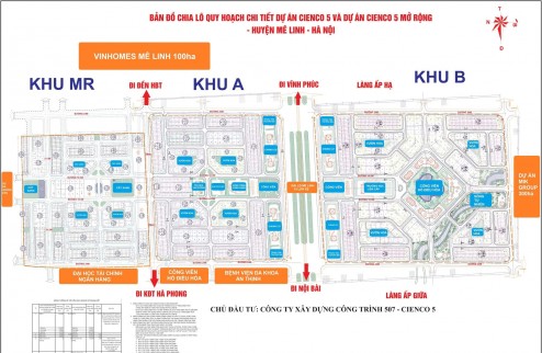 Mua bán ký gửi toàn bộ dự án cienco5 mê linh