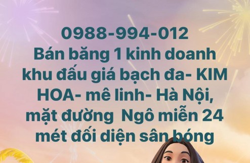 Chỉ 1 lô duy nhất SIÊU PHẨM KINH DOANH mặt đường 24 mét đấu giá Bạch Đa Kim Hoa, Mê Linh,