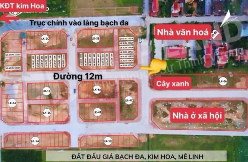 Chỉ 1 lô duy nhất SIÊU PHẨM KINH DOANH mặt đường 24 mét đấu giá Bạch Đa Kim Hoa, Mê Linh,